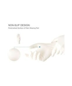 100-Piece Disposable Latex Hand Gloves White 22x6.80x12centimeter - Image 4