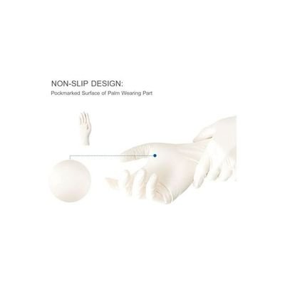 100-Piece Disposable Latex Hand Gloves White 22x6.80x12centimeter - Image 4