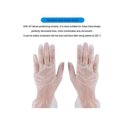 Pair Of Disposable PVC Gloves Clear 22x7x9centimeter - Image 3