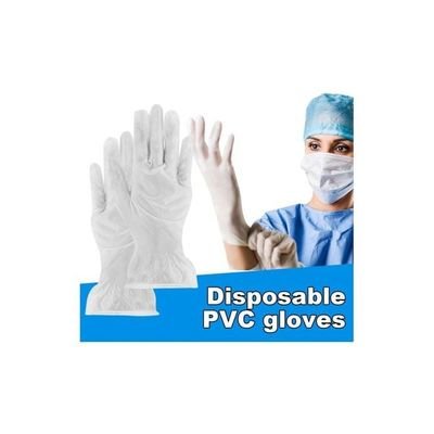 Pair Of Disposable PVC Gloves Clear 22x7x9centimeter - Image 4