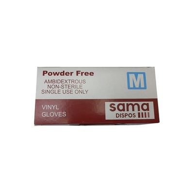 100-Piece Disposable Vinyl Gloves White Medium - Image 3