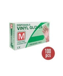 100 Piece Disposable Vinyl Gloves Medium Clear