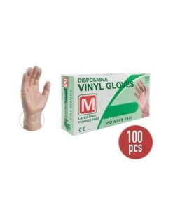 100 Piece Disposable Vinyl Gloves Medium Clear - Image 3