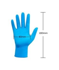Portable Waterproof Anti-Slip Single Use Nitrile Glove Blue 22centimeter - Image 3