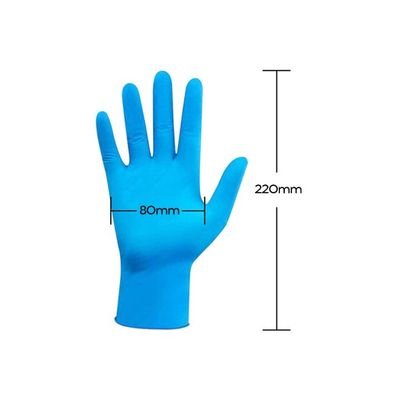 Portable Waterproof Anti-Slip Single Use Nitrile Glove Blue 22centimeter - Image 3