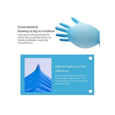 Portable Waterproof Anti-Slip Single Use Nitrile Glove Blue - Image 4