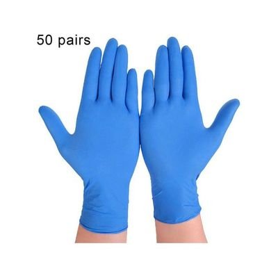 Pack Of 50 Nitrile Disposable Gloves Blue - Image 2