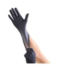80-Piece Disposable Vinyl Gloves Black M