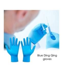 Portable Waterproof Anti-Slip Single Use Nitrile Glove Blue - Image 3