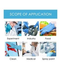 Portable Waterproof Anti-Slip Single Use Nitrile Glove Blue - Image 4