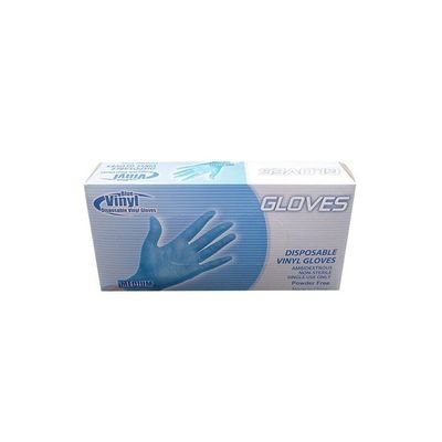 55-Piece Vinyl Free Gloves Blue Medium - Image 2