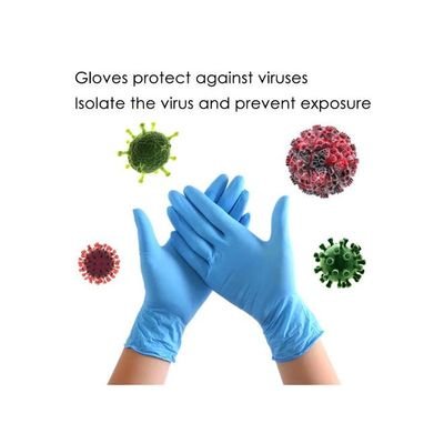 Portable Waterproof Anti-Slip Single Use Nitrile Glove Blue - Image 3