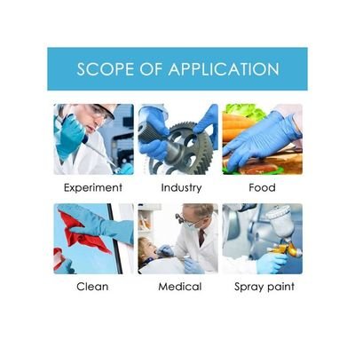 Portable Waterproof Anti-Slip Single Use Nitrile Glove Blue - Image 4