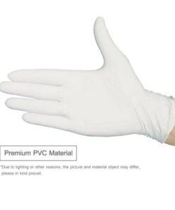 100-Piece Disposable PVC Powder Free Gloves For Home Restaurant Kitchen Catering Food Process Use White 22.00X6.80X12.00cm - Image 3