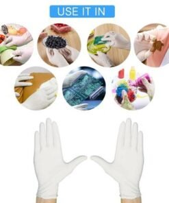 100-Piece Disposable PVC Powder Free Gloves For Home Restaurant Kitchen Catering Food Process Use White 22.00X6.80X12.00cm - Image 4