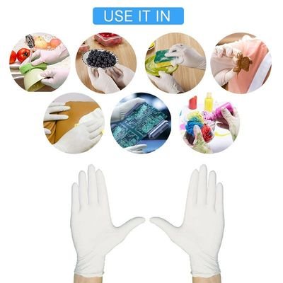 100-Piece Disposable PVC Powder Free Gloves For Home Restaurant Kitchen Catering Food Process Use White 22.00X6.80X12.00cm - Image 4