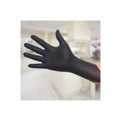 Pair Of 50 Disposable Nitrile Gloves Black - Image 3