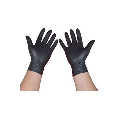 Pair Of 50 Disposable Nitrile Gloves Black - Image 2