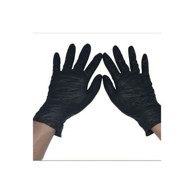 Pair Of 50 Disposable Nitrile Gloves Black - Image 3