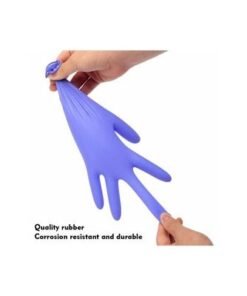 100-Piece Industrial Rubber Gloves Blue L