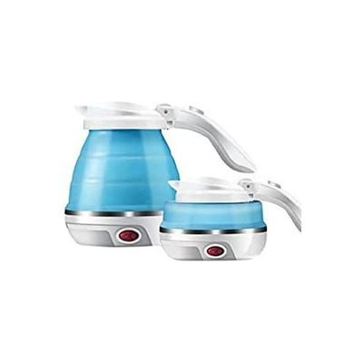 Travel Foldable Electric Kettle Portable Silicone Collapsible Camping Kettle 100-240V Blue 500ml - Image 2