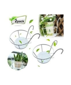 Alternative view of 2-Piece Hanging Railing Planter Basket White