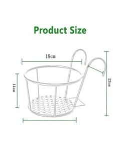 2-Piece Hanging Railing Planter Basket White