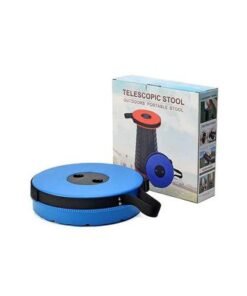 Portable Telescopic Folding Stool Black/Blue 30x10x5cm