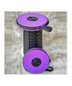 Portable Folding Stool Black/Purple 30x10x5cm