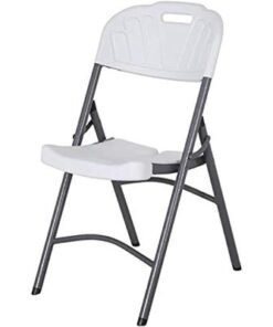 Alternative view of Folding Plastic Dining Chair; Picnic Chair for Festival BBQ Indoor Outdoor Use, White