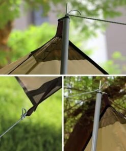 Camping Tarp for Beach, Multifunctional Waterproof Rain Fly Tent Tarp 400 x 290 cm, Big Anti-UV Lightweight Camping Shelter Large Outdoor Sunshade