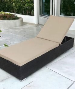 Alternative view of Rattan Sun Lounger with Heat Resistance Cushion for Garden and Pool Outdoor Relaxation Furniture