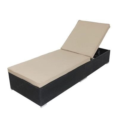 Rattan Sun Lounger with Heat Resistance Cushion for Garden and Pool Outdoor Relaxation Furniture - Image 3