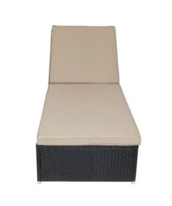 Rattan Sun Lounger with Heat Resistance Cushion for Garden and Pool Outdoor Relaxation Furniture - Image 4