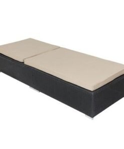Rattan Sun Lounger with Heat Resistance Cushion for Garden and Pool Outdoor Relaxation Furniture