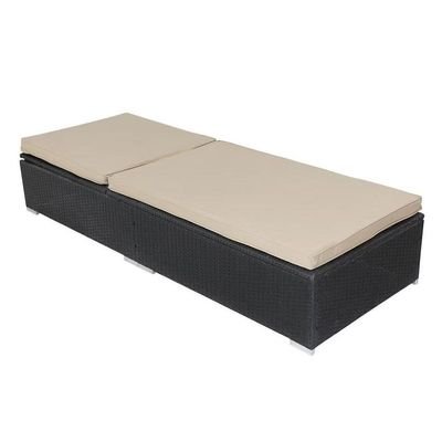 Rattan Sun Lounger with Heat Resistance Cushion for Garden and Pool Outdoor Relaxation Furniture