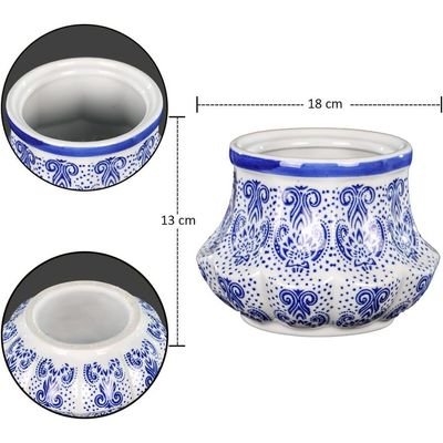 Ceramic Vases for Flower Arrangements and Other Decorations | Modern Ceramic Vases for Home Decor (blue) - Image 4