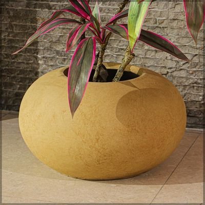 Brown Round Concrete Vase for indoor and Outdor Uses | Round Shape Modern Vases | Flowers or Succulant Pots (Brown 1) - Image 3