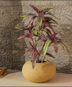 Alternative view of Brown Round Concrete Vase for indoor and Outdor Uses | Round Shape Modern Vases | Flowers or Succulant Pots (Brown 1)