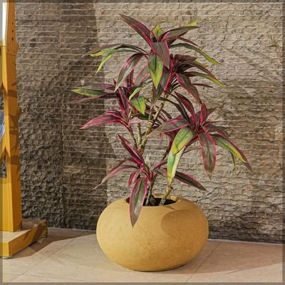 Brown Round Concrete Vase for indoor and Outdor Uses | Round Shape Modern Vases | Flowers or Succulant Pots (Brown 1) - Image 2