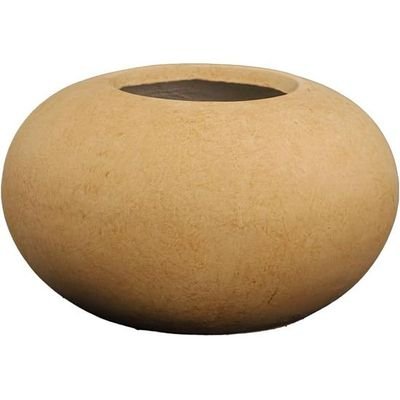 Brown Round Concrete Vase for indoor and Outdor Uses | Round Shape Modern Vases | Flowers or Succulant Pots (Brown 1) - Image 4