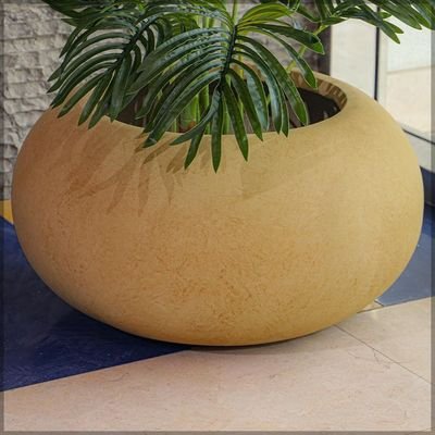 Brown Round Concrete Vase for indoor and Outdor Uses | Round Shape Modern Vases | Flowers or Succulant Pots (Brown) - Image 3