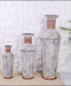 Alternative view of Classic Vintage Look Metal Vases for Flower Arrangements and other Decorations | Indoor & Outdoor Decoration Metal Vases