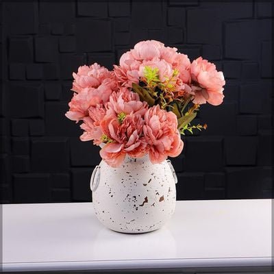 Decorative Table-top Metal Vases for Home Wedding Hotel Decorations | Metal Vases for Flower Arrangements and Decorations (White4) - Image 2