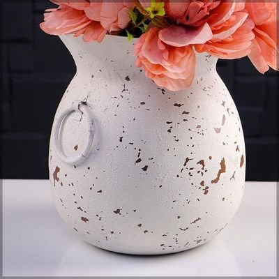 Decorative Table-top Metal Vases for Home Wedding Hotel Decorations | Metal Vases for Flower Arrangements and Decorations (White4)