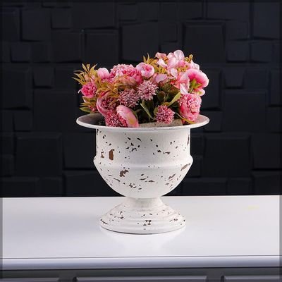 Decorative Table-top Metal Vases for Home Wedding Hotel Decorations | Metal Vases for Flower Arrangements and Decorations (White6) - Image 3