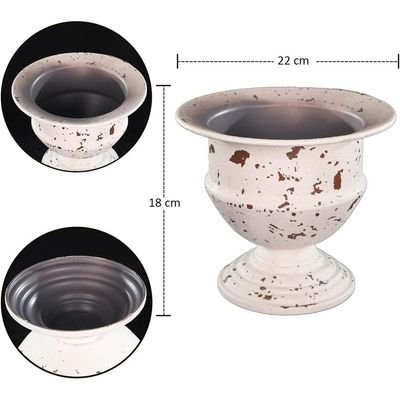 Decorative Table-top Metal Vases for Home Wedding Hotel Decorations | Metal Vases for Flower Arrangements and Decorations (White6) - Image 4