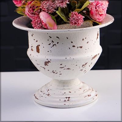 Decorative Table-top Metal Vases for Home Wedding Hotel Decorations | Metal Vases for Flower Arrangements and Decorations (White6)