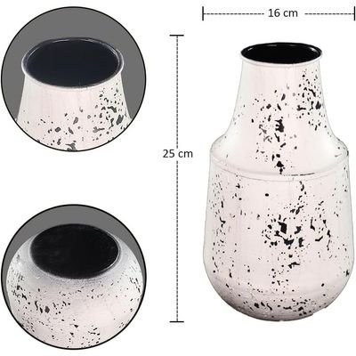 Decorative Table-top Metal Vases for Home Wedding Hotel Decorations | Metal Vases for Flower Arrangements and Decorations (White2) - Image 4