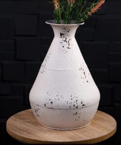 Vintage Look Metal Vases for Home Wedding Decorations - Metal Vases for Flower Arrangement and Balcony Livingroom Decorations (White5)